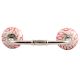 Red Leaf Floral Ceramic Bridge Handle